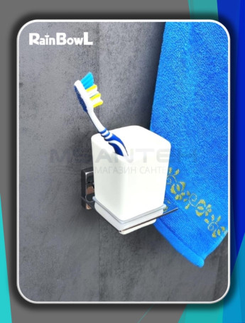 Стакан Rainbowl CUBE к стене квадратный (2784-7) керамика
