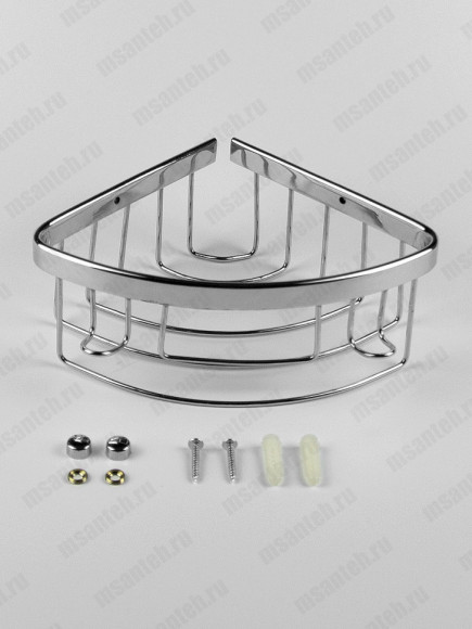 Полка Rainbowl FORA "GKL" 1-этажная хром (15/G)15 см с крючками