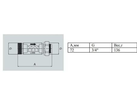 Расходомер VALTEC VT.FLC15 для коллекторной системы