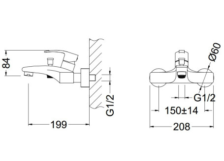 Смеситель SCHEIN (42205/8035020) для ванны