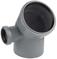 Колено D=110х45 с отводом 50, левый ПП (спецотвод) WaterMark