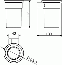 Стакан Langberger стеклянный к стене круглый 24011A