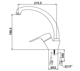 Смеситель KAISER 21644 City для кухни Satin 