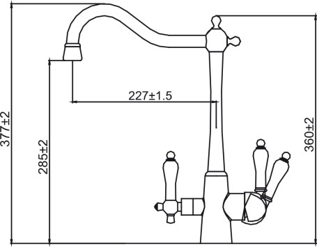 Смеситель KAISER 31844-3 Vincent для кухни с краном для питьевой воды