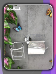 Бумагодержатель Rainbowl 2230-1 LONG с подставкой для дезодоранта настенный хром