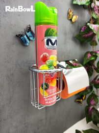 Бумагодержатель Rainbowl 2230-1 LONG с подставкой для дезодоранта настенный хром