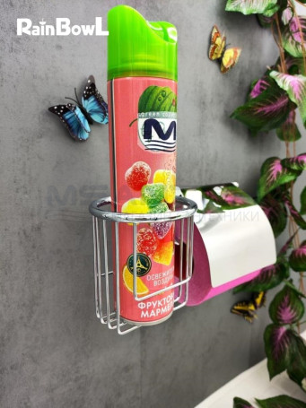 Бумагодержатель Rainbowl 2230-1 LONG с подставкой для дезодоранта настенный хром