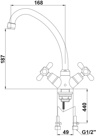 Уценка 1 Смеситель для кухни KAISER Carlson Style 11143