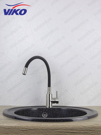 Смеситель VIKO V-4428 для кухни, с гибким изливом, чёрный