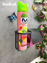 Бумагодержатель Rainbowl 2230-1BP LONG с подставкой для дезодоранта настенный  черный матовый