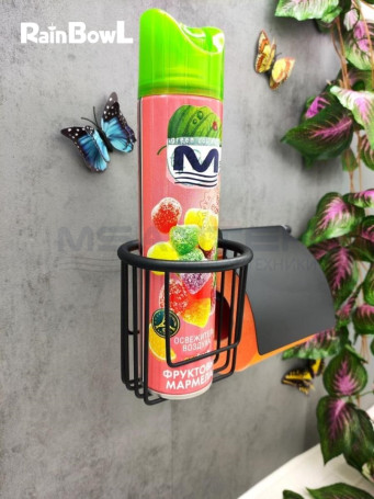 Бумагодержатель Rainbowl 2230-1BP LONG с подставкой для дезодоранта настенный черный матовый