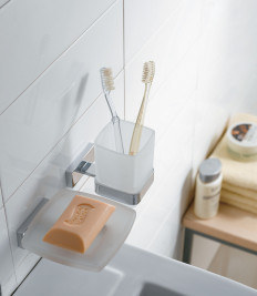 Стакан Langberger стеклянный к стене квадратный 11911A