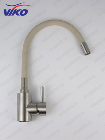 Смеситель VIKO V-4438 для кухни, с гибким изливом, бежевый, однорычажный, с подводкой, латунь,
