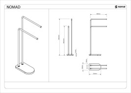 Стойка Sonia 176250 напольная для 2-полотенец черный матовый