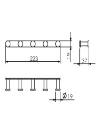 Планка Langberger 5 крючков круглых хром 28035A