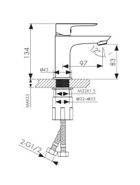 Смеситель KAISER 05011 Cezar для раковины, хром