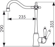 Смеситель KAISER 31944-2 Vincent для кухни, с краном для питьевой воды, черный мрамор
