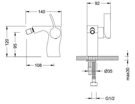 Смеситель SCHEIN (43201/8007023) для биде
