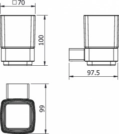 Стакан Langberger черный к стене квадратный 11311A-BP