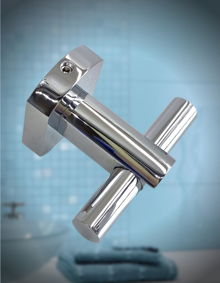 Крючок двойной VIKO V-302 Oval (латунь), хром