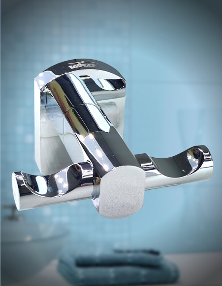 Крючок двойной VIKO V-302 Oval (латунь), хром