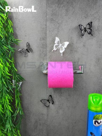 Бумагодержатель Rainbowl 2241-1 LONG для ванной без крышки настенный хром