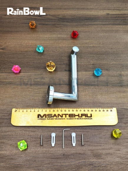 Бумагодержатель Rainbowl 2241-1 LONG для ванной без крышки настенный хром