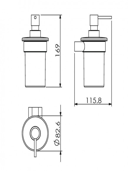 Диспенсер Langberger 24021A для жидкого мыла стеклянный к стене круглый