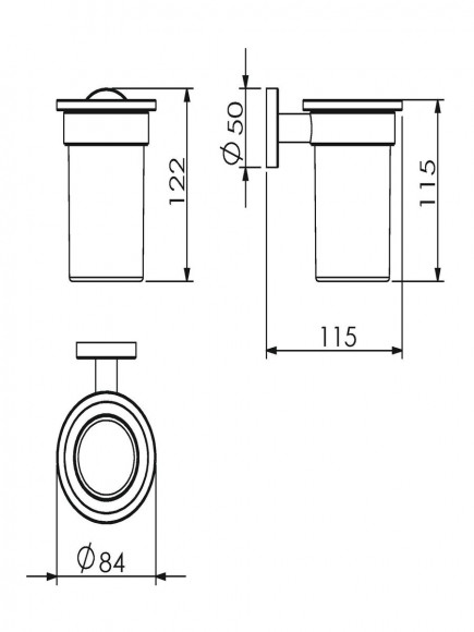 Стакан Langberger стеклянный к стене круглый 11011A