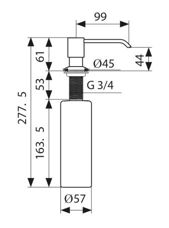 Дозатор KAISER KH-3006 JS встраиваемый в мойку