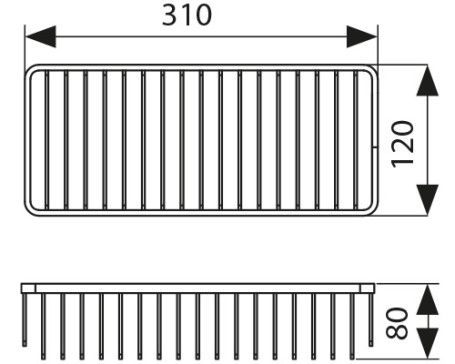 Полка KAISER KH-5042 настенная, прямоугольная, Чёрный матовый 310*120*80