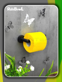 Бумагодержатель Rainbowl 2241-1BP LONG для ванной без крышки настенный черный матовый