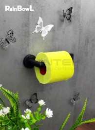 Бумагодержатель Rainbowl 2241-1BP LONG для ванной без крышки настенный черный матовый