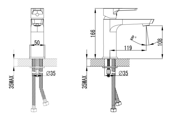 Смеситель KAISER 60111 Atrio для раковины, хром Смеситель KAISER 60111 Atrio для раковины, хром