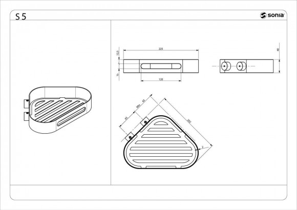 Полка угловая черный матовый Sonia 176519
