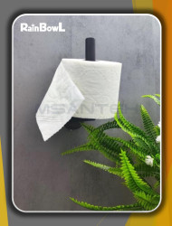 Бумагодержатель Rainbowl 2241-3BP LONG для ванной без крышки вертикальный настенный черный матовый