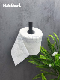 Бумагодержатель Rainbowl 2241-3BP LONG для ванной без крышки вертикальный настенный черный матовый