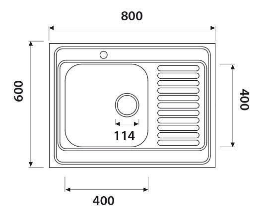 Уценка 1 KSS-8060L Мойка из нержавейки KAISER