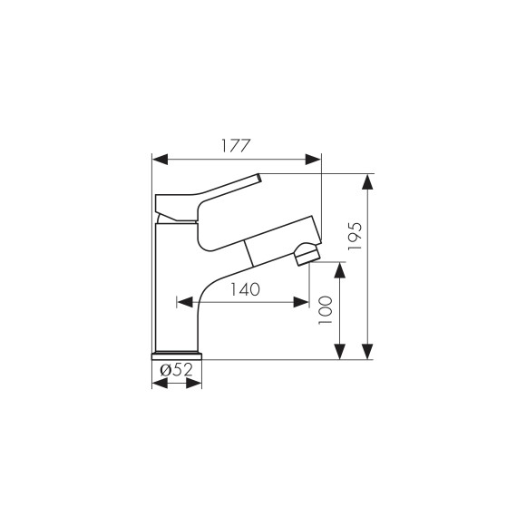 Смеситель KAISER 12111 Douglas для раковины c выдвижной лейкой