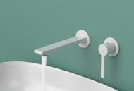 Смеситель KAISER 05511-4 Serio настенный для раковины, белый, картридж 6201 