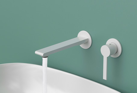 Смеситель KAISER 05511-4 Serio настенный для раковины, белый, картридж 6201