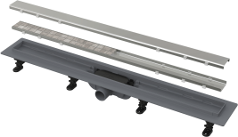 APZ-19-650  Водоотводящий желоб AlcaPlast с решеткой нержавеющая сталь / под плитку