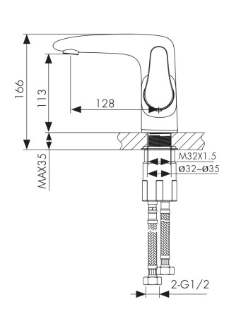 Смеситель KAISER 07011 Plane для раковины