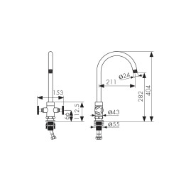 Смеситель KAISER 17333-2 Topaz для кухни, черный матовый