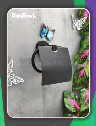 Бумагодержатель Rainbowl 2242BP LONG с крышкой черный