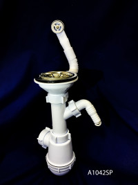 Сифон АНИ Пласт А1042S Грот 3½”х40 с отводом для СМ, с круглым гибким переливом