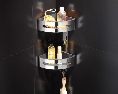 Полка для душа Langberger угловая 2х эт. с пластиком 75862