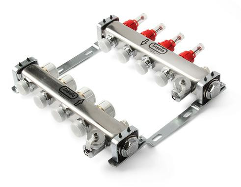 Коллекторный блок с расходомерами 4 вых., 280 мм, 1 x 3/4 PRO AQUA