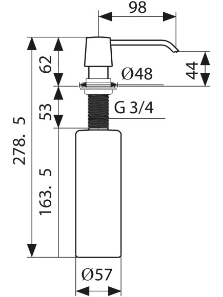 Дозатор KAISER KH-3016 JS встраиваемый в мойку
