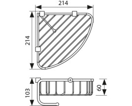 Полка KAISER KH-5011 настенная, угловая, бронзовый 214*214*60